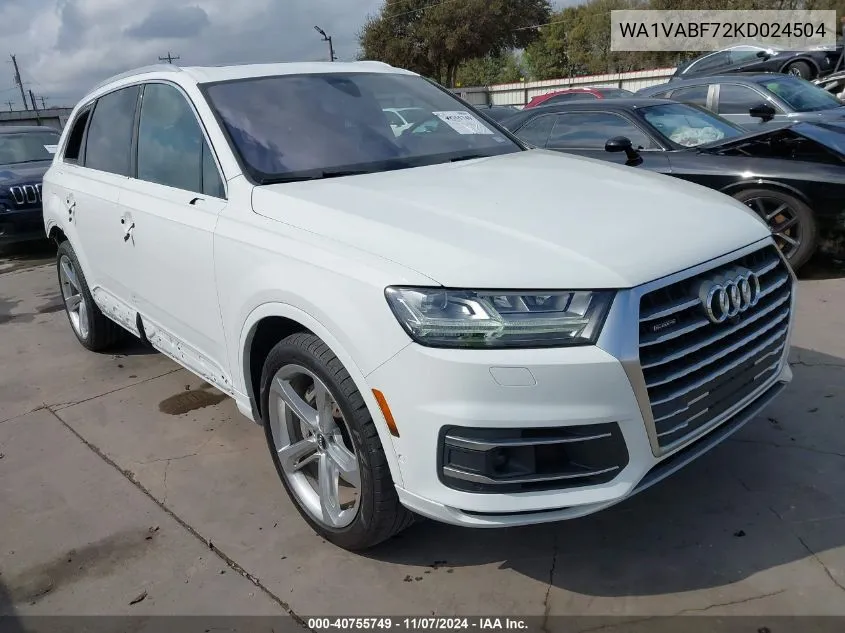 2019 Audi Q7 55 Premium VIN: WA1VABF72KD024504 Lot: 40755749