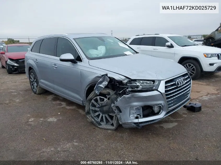 2019 Audi Q7 45 Premium/45 Se Premium VIN: WA1LHAF72KD025729 Lot: 40760265