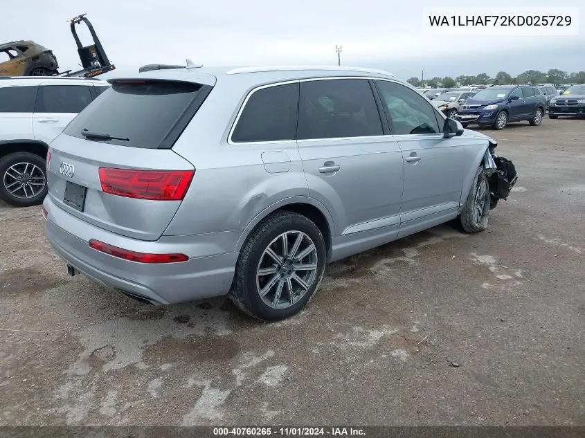 2019 Audi Q7 45 Premium/45 Se Premium VIN: WA1LHAF72KD025729 Lot: 40760265