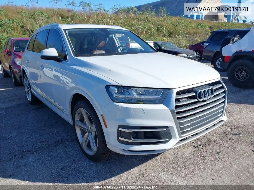 2019 Audi Q7 55 Premium VIN: WA1VAAF79KD019178 Lot: 40768226