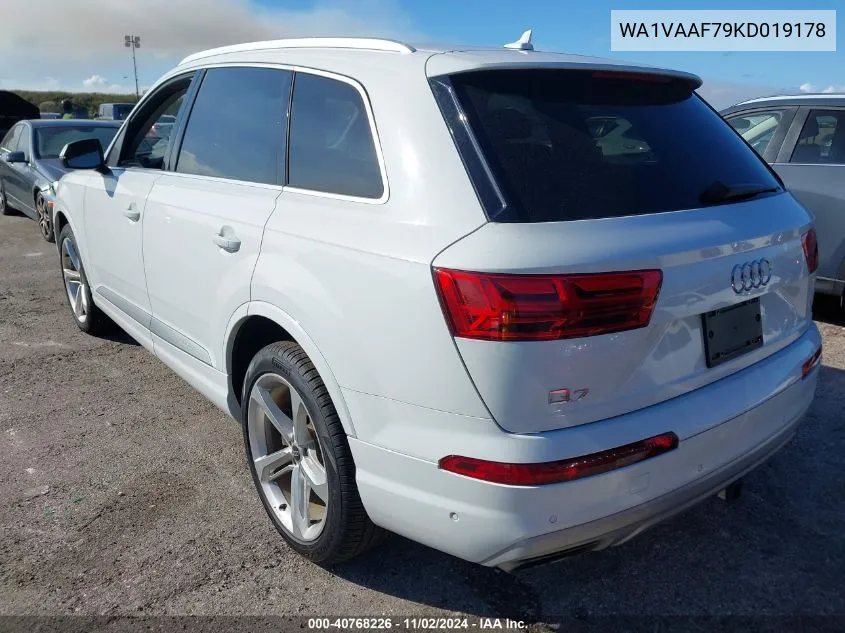 2019 Audi Q7 55 Premium VIN: WA1VAAF79KD019178 Lot: 40768226