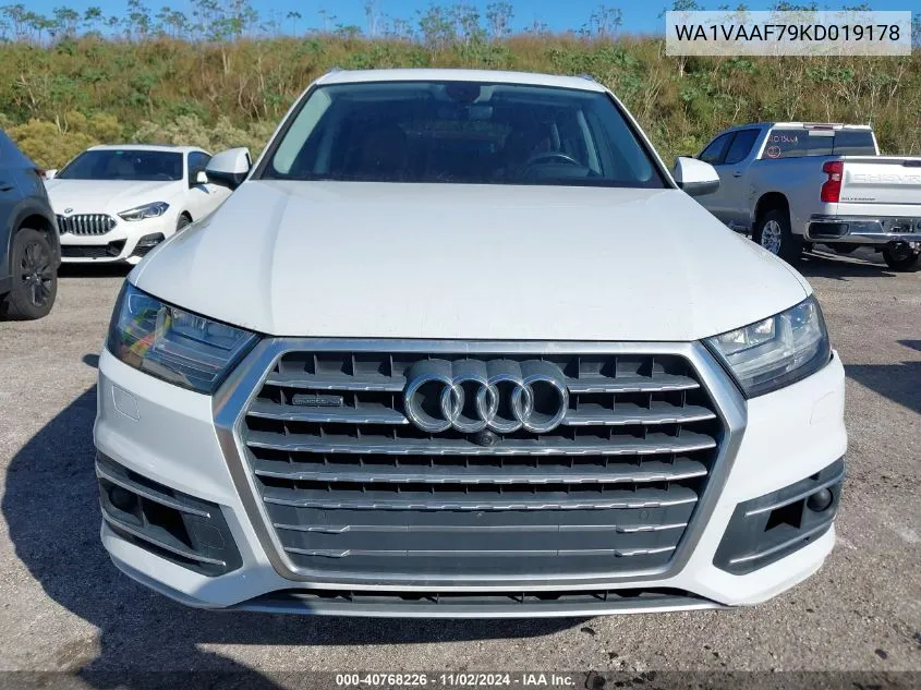 2019 Audi Q7 55 Premium VIN: WA1VAAF79KD019178 Lot: 40768226