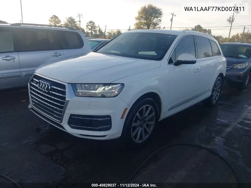 2019 Audi Q7 55 Premium/55 Se Premium VIN: WA1LAAF77KD007411 Lot: 40829037