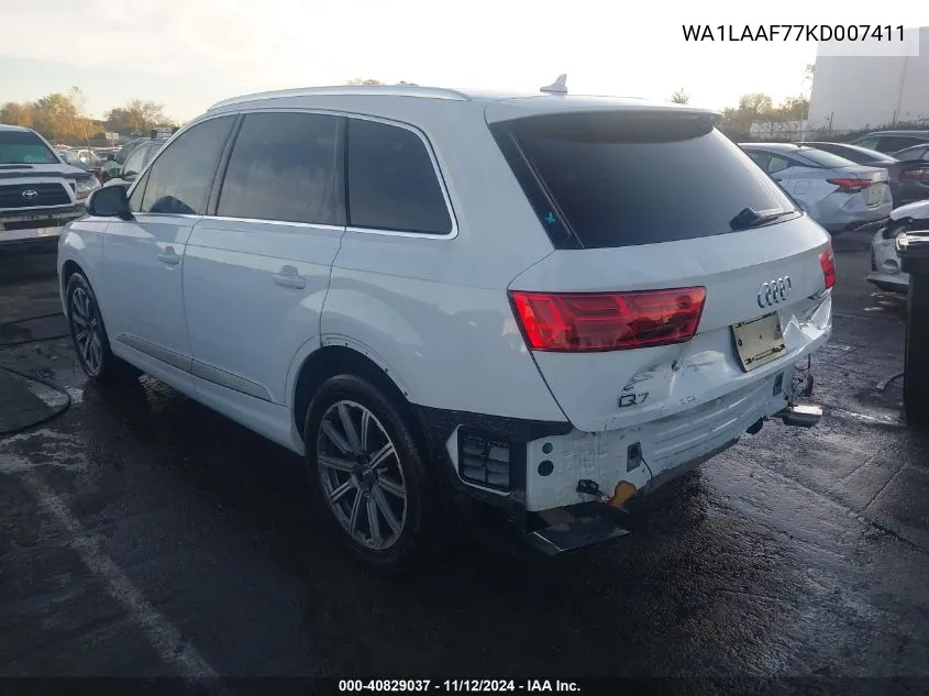 2019 Audi Q7 55 Premium/55 Se Premium VIN: WA1LAAF77KD007411 Lot: 40829037