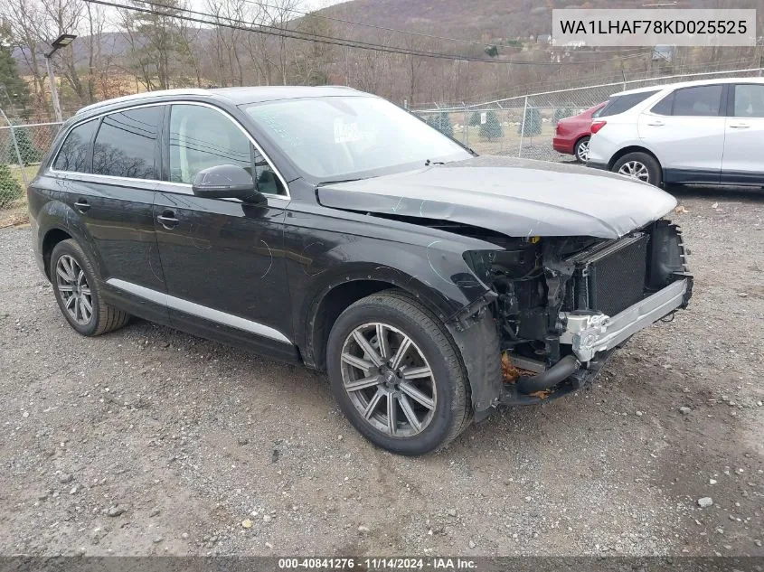 2019 Audi Q7 45 Premium/45 Se Premium VIN: WA1LHAF78KD025525 Lot: 40841276