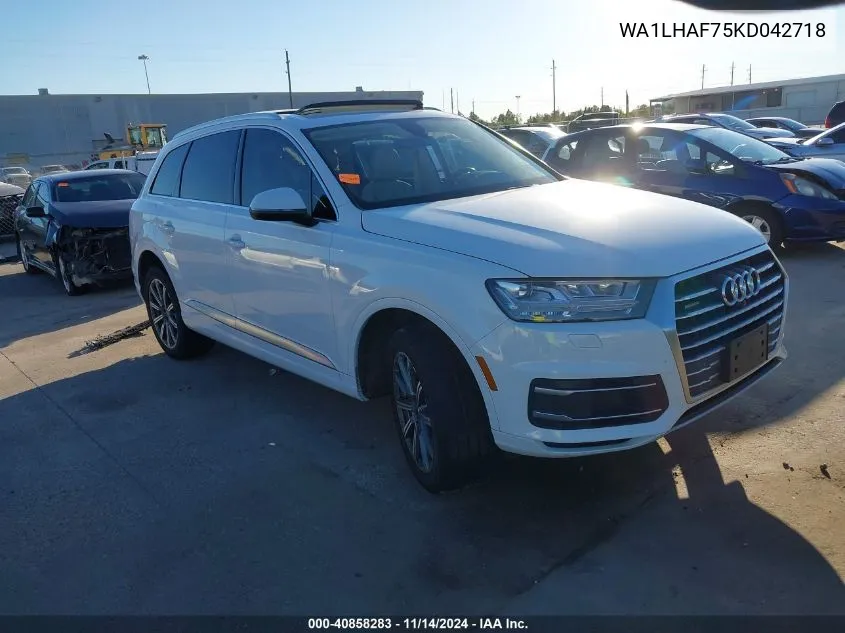 2019 Audi Q7 45 Premium/45 Se Premium VIN: WA1LHAF75KD042718 Lot: 40858283