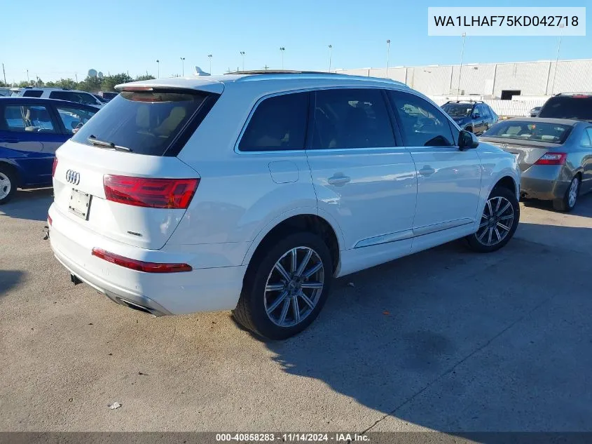 2019 Audi Q7 45 Premium/45 Se Premium VIN: WA1LHAF75KD042718 Lot: 40858283