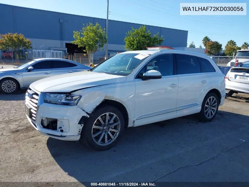 2019 Audi Q7 45 Premium VIN: WA1LHAF72KD030056 Lot: 40881045