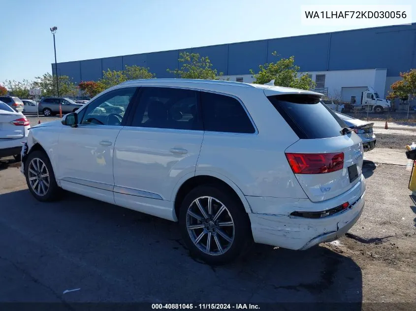 2019 Audi Q7 45 Premium VIN: WA1LHAF72KD030056 Lot: 40881045