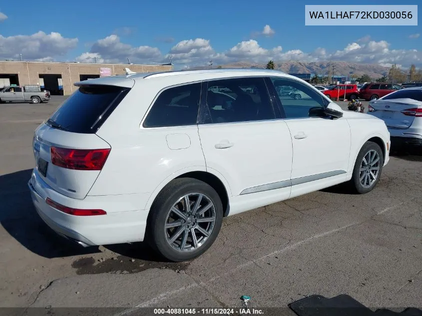 2019 Audi Q7 45 Premium VIN: WA1LHAF72KD030056 Lot: 40881045