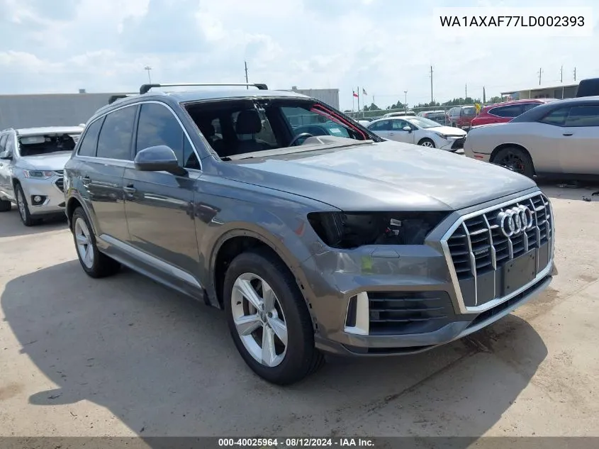 2020 Audi Q7 Premium 55 Tfsi Quattro Tiptronic VIN: WA1AXAF77LD002393 Lot: 40025964