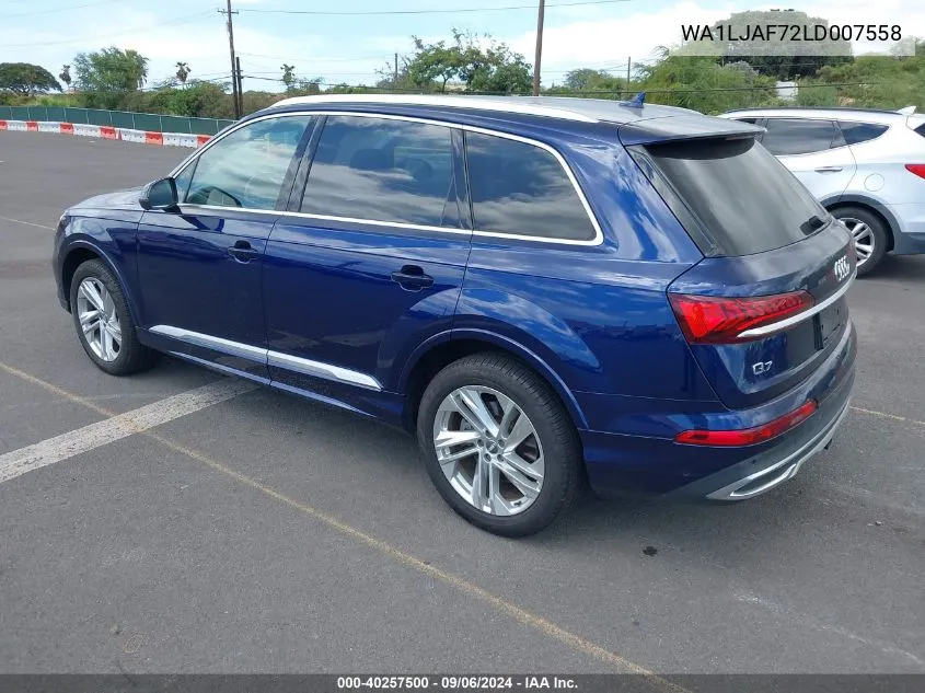 2020 Audi Q7 Premium Plus 45 Tfsi Quattro Tiptronic VIN: WA1LJAF72LD007558 Lot: 40257500