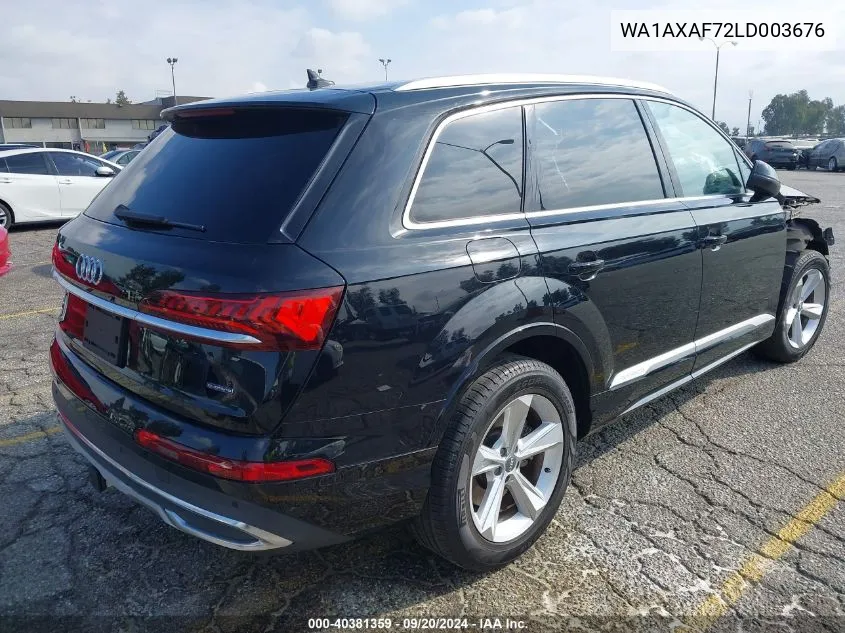 2020 Audi Q7 Premium 55 Tfsi Quattro Tiptronic VIN: WA1AXAF72LD003676 Lot: 40381359