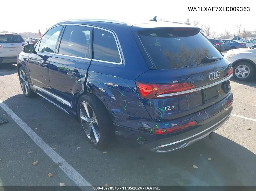 2020 Audi Q7 Premium Plus 55 Tfsi Quattro Tiptronic VIN: WA1LXAF7XLD009363 Lot: 40778576