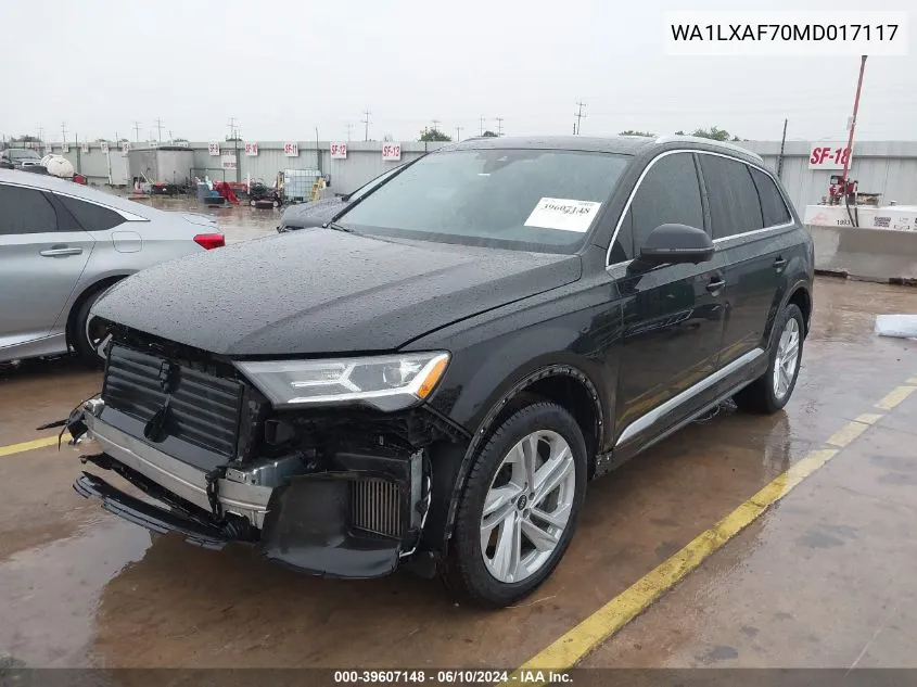 WA1LXAF70MD017117 2021 Audi Q7 Premium Plus 55 Tfsi Quattro Tiptronic