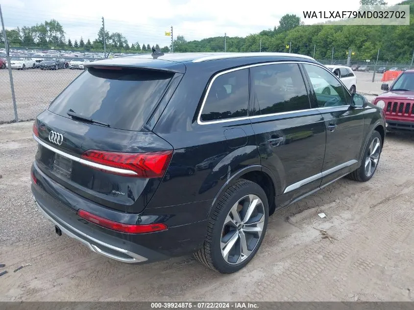 2021 Audi Q7 Premium Plus 55 Tfsi Quattro Tiptronic VIN: WA1LXAF79MD032702 Lot: 39924875