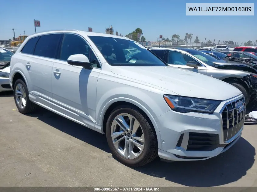 WA1LJAF72MD016309 2021 Audi Q7 Premium Plus