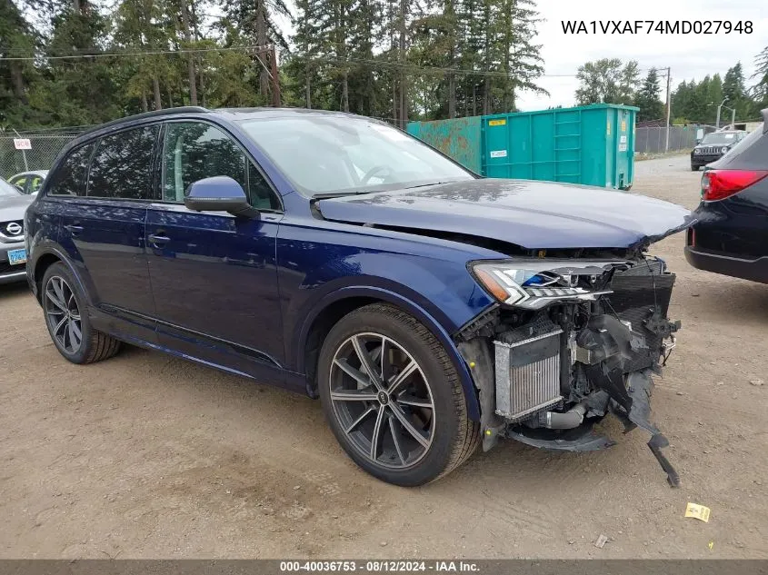 WA1VXAF74MD027948 2021 Audi Q7 Prestige 55 Tfsi Quattro Tiptronic