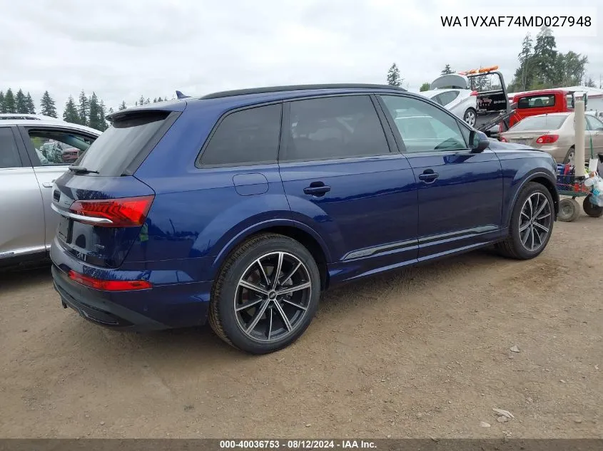 WA1VXAF74MD027948 2021 Audi Q7 Prestige 55 Tfsi Quattro Tiptronic