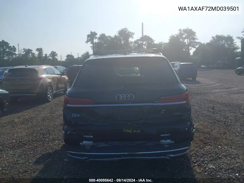 WA1AXAF72MD039501 2021 Audi Q7 Premium 55 Tfsi Quattro Tiptronic