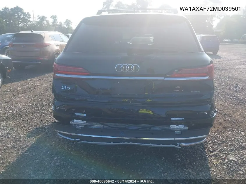 WA1AXAF72MD039501 2021 Audi Q7 Premium 55 Tfsi Quattro Tiptronic