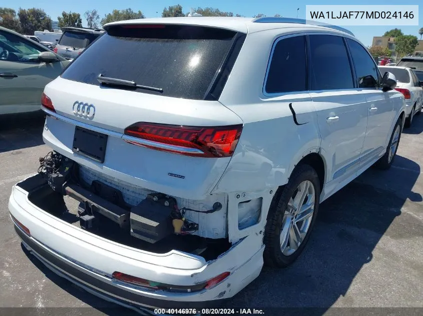 2021 Audi Q7 Premium Plus 45 Tfsi Quattro Tiptronic VIN: WA1LJAF77MD024146 Lot: 40146976