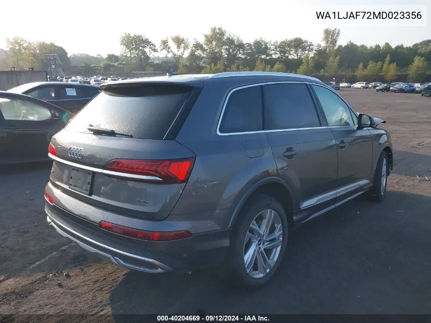 2021 Audi Q7 Premium Plus VIN: WA1LJAF72MD023356 Lot: 40204669