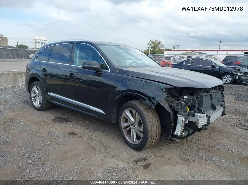 WA1LXAF75MD012978 2021 Audi Q7 Premium Plus