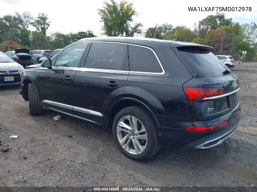 WA1LXAF75MD012978 2021 Audi Q7 Premium Plus