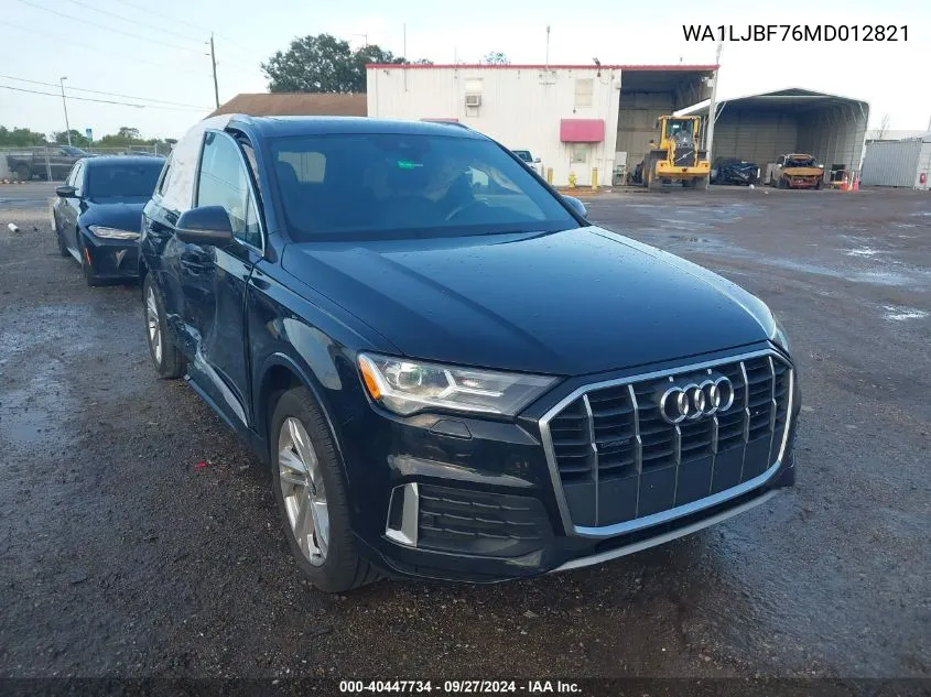 2021 Audi Q7 Premium Plus VIN: WA1LJBF76MD012821 Lot: 40447734