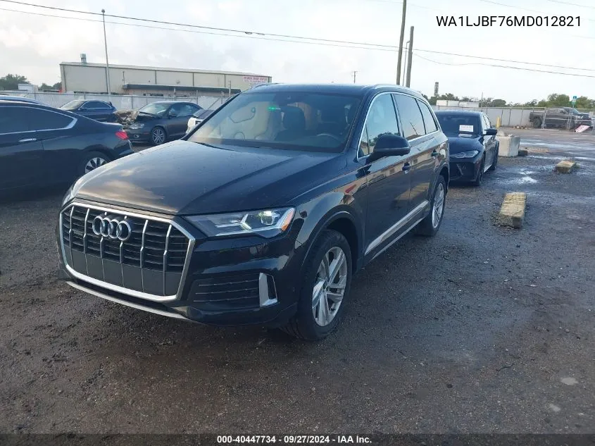 2021 Audi Q7 Premium Plus VIN: WA1LJBF76MD012821 Lot: 40447734