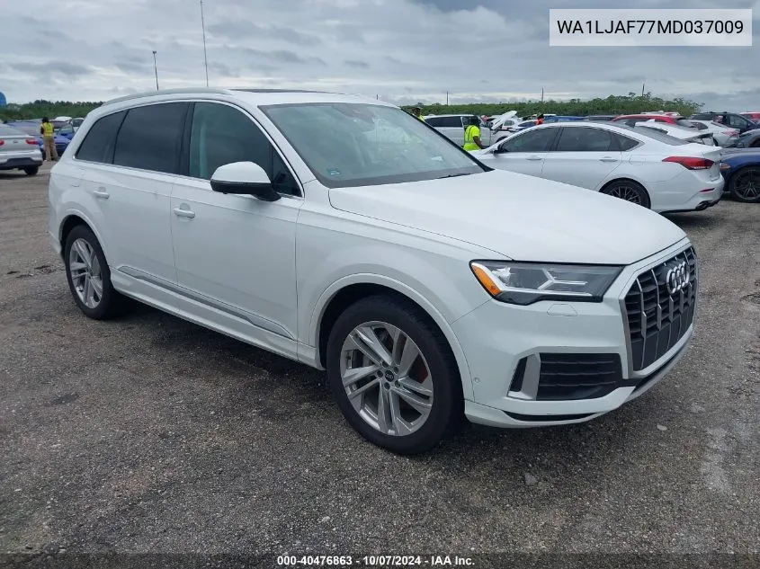 2021 Audi Q7 Premium Plus VIN: WA1LJAF77MD037009 Lot: 40476863