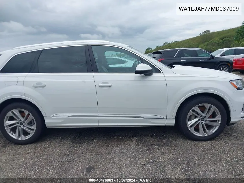 2021 Audi Q7 Premium Plus VIN: WA1LJAF77MD037009 Lot: 40476863