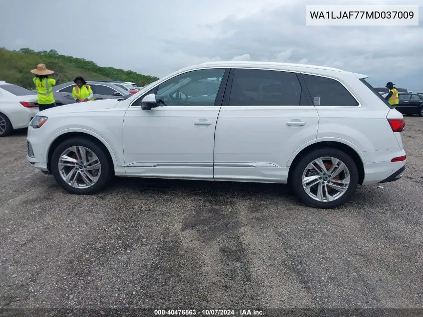 2021 Audi Q7 Premium Plus VIN: WA1LJAF77MD037009 Lot: 40476863