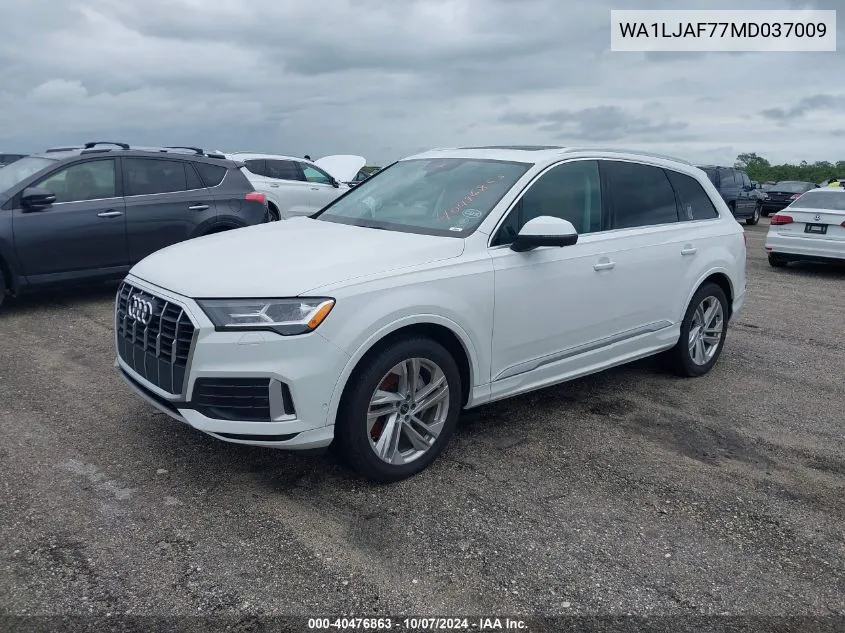 2021 Audi Q7 Premium Plus VIN: WA1LJAF77MD037009 Lot: 40476863