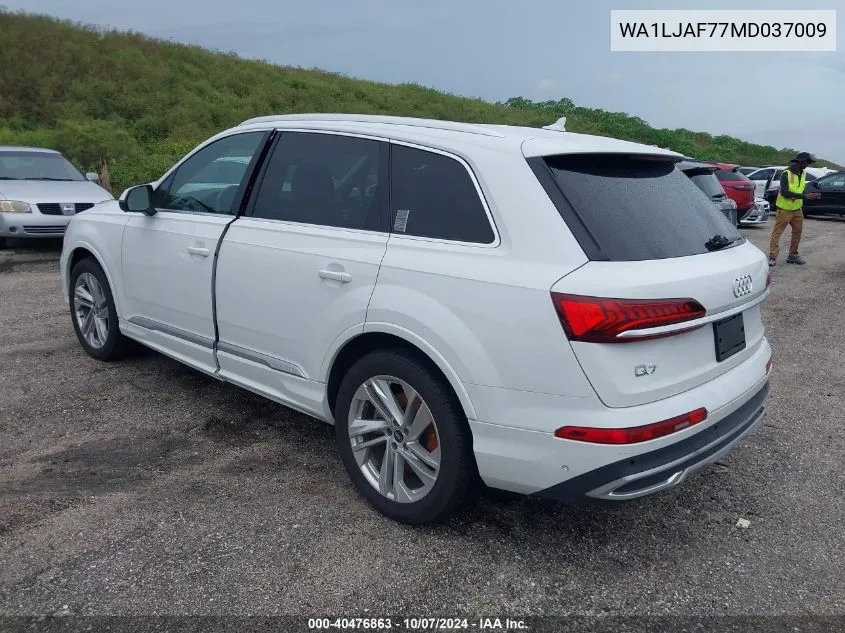 2021 Audi Q7 Premium Plus VIN: WA1LJAF77MD037009 Lot: 40476863