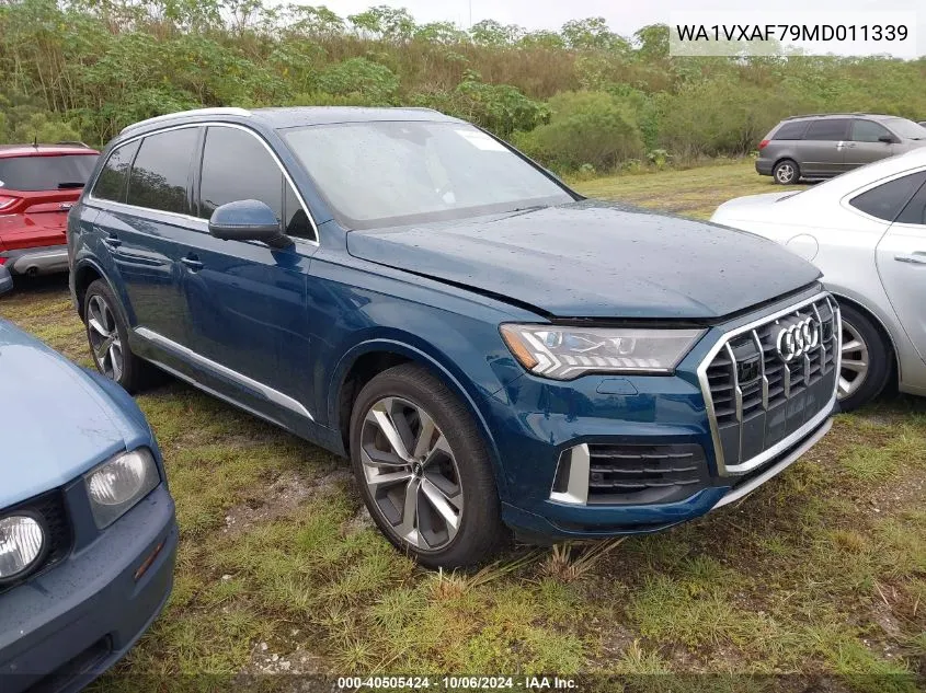 2021 Audi Q7 Prestige VIN: WA1VXAF79MD011339 Lot: 40505424