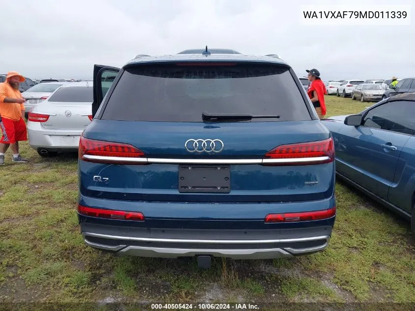 2021 Audi Q7 Prestige VIN: WA1VXAF79MD011339 Lot: 40505424