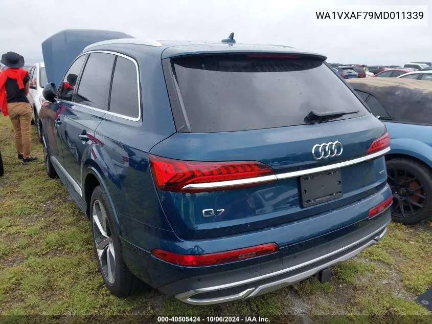 2021 Audi Q7 Prestige VIN: WA1VXAF79MD011339 Lot: 40505424