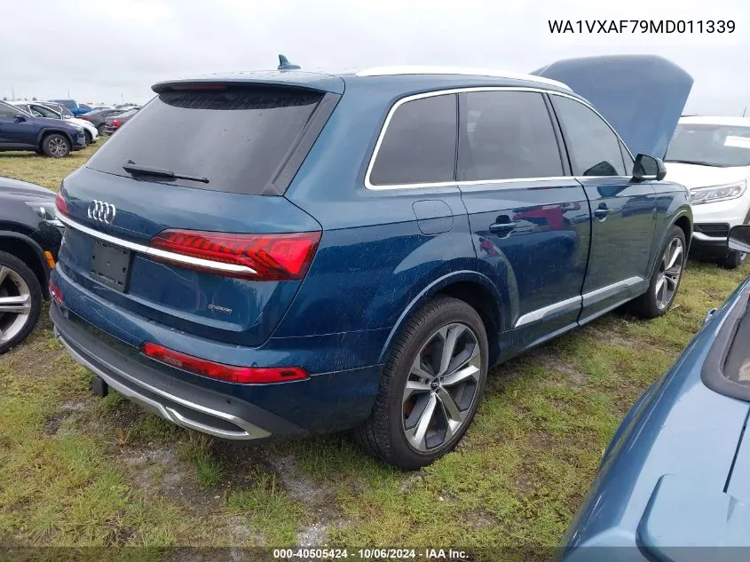 2021 Audi Q7 Prestige VIN: WA1VXAF79MD011339 Lot: 40505424