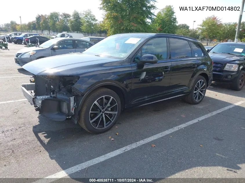 2021 Audi Q7 Premium Plus 55 Tfsi Quattro Tiptronic VIN: WA1LXAF70MD014802 Lot: 40538711