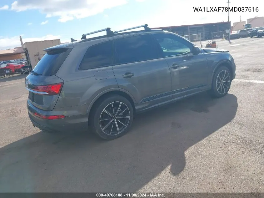 2021 Audi Q7 Premium Plus 55 Tfsi Quattro Tiptronic VIN: WA1LXAF78MD037616 Lot: 40768108