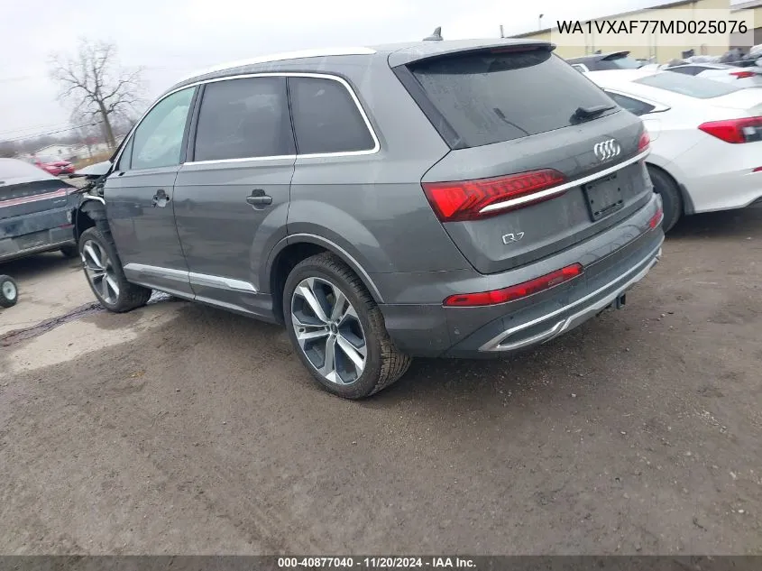 2021 Audi Q7 Prestige 55 Tfsi Quattro Tiptronic VIN: WA1VXAF77MD025076 Lot: 40877040