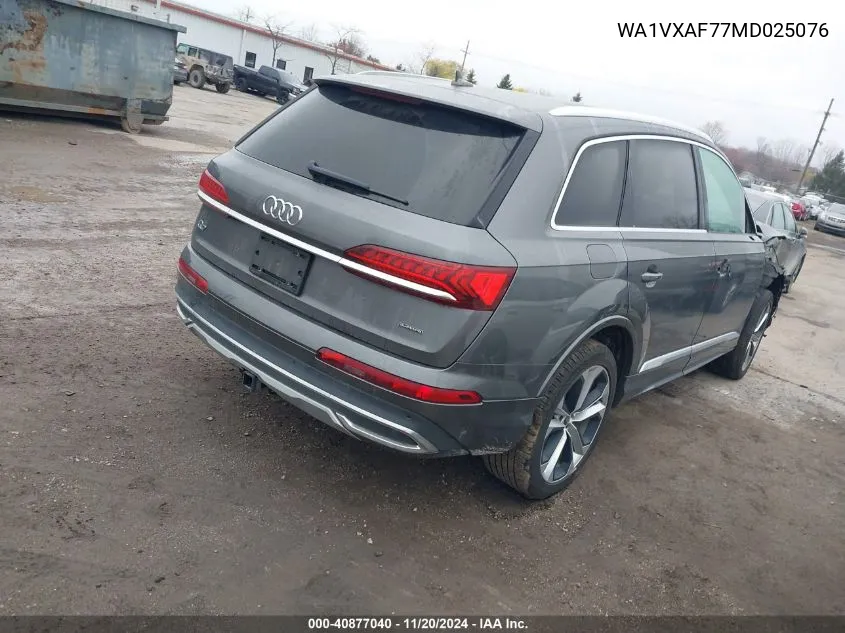 2021 Audi Q7 Prestige 55 Tfsi Quattro Tiptronic VIN: WA1VXAF77MD025076 Lot: 40877040