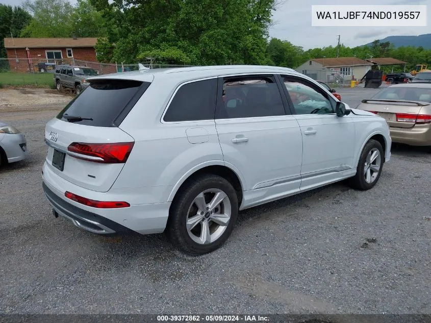 2022 Audi Q7 Premium Plus 45 Tfsi Quattro Tiptronic VIN: WA1LJBF74ND019557 Lot: 39372862