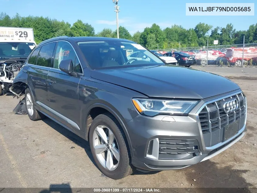 WA1LJBF79ND005685 2022 Audi Q7 Premium Plus 45 Tfsi Quattro Tiptronic