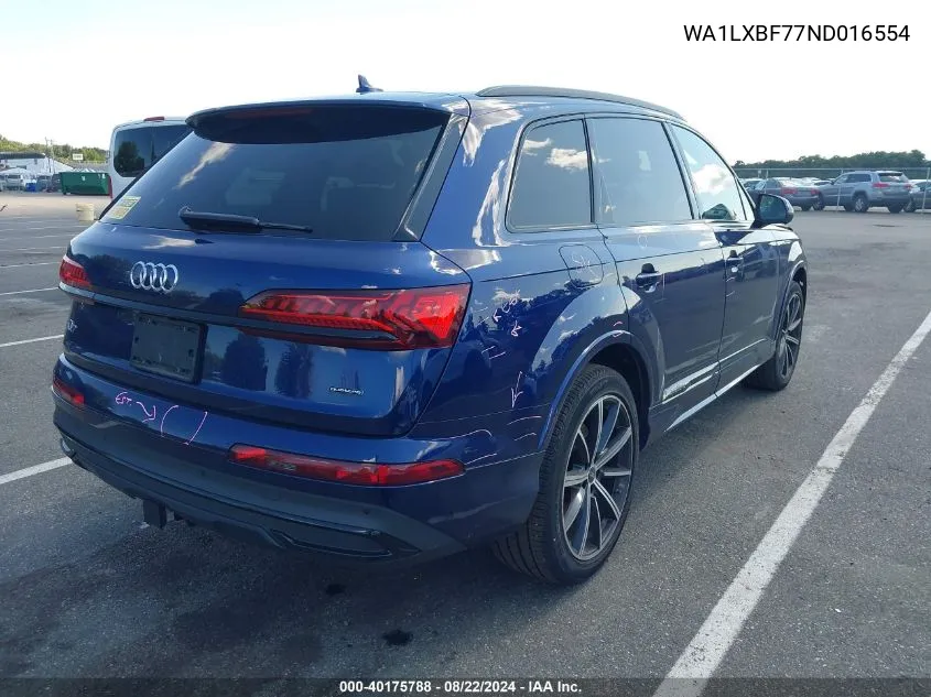 2022 Audi Q7 Premium Plus 55 Tfsi Quattro Tiptronic VIN: WA1LXBF77ND016554 Lot: 40175788