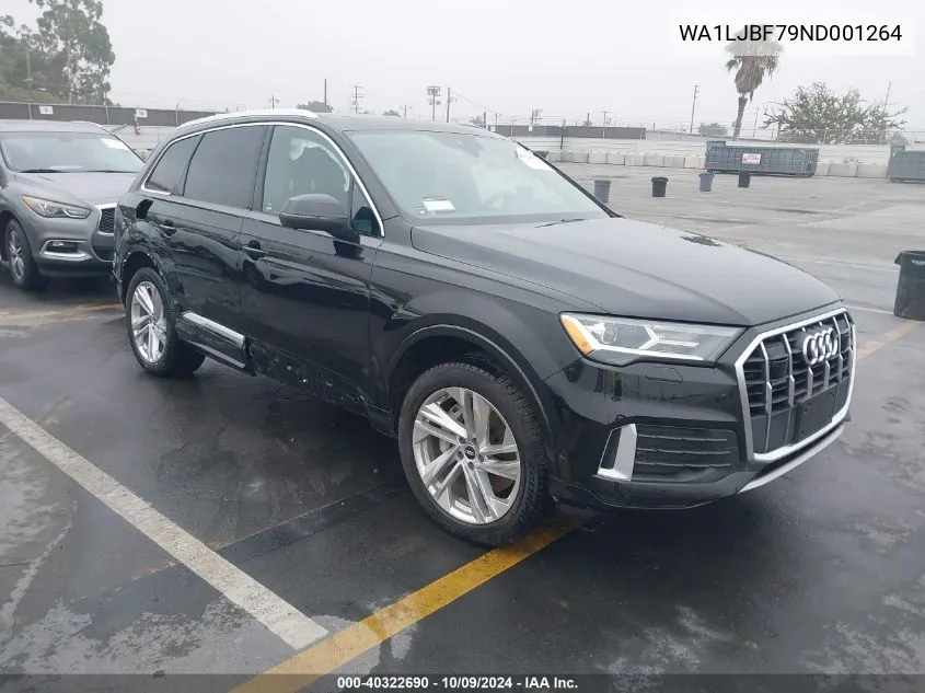 2022 Audi Q7 Premium Plus 45 Tfsi Quattro Tiptronic VIN: WA1LJBF79ND001264 Lot: 40322690