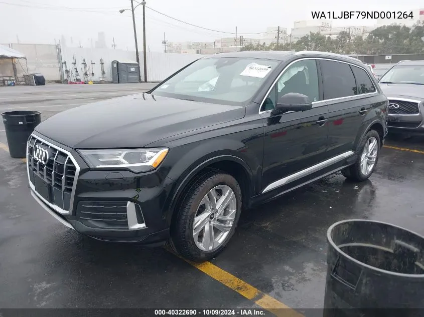 2022 Audi Q7 Premium Plus 45 Tfsi Quattro Tiptronic VIN: WA1LJBF79ND001264 Lot: 40322690