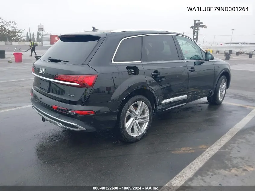 2022 Audi Q7 Premium Plus 45 Tfsi Quattro Tiptronic VIN: WA1LJBF79ND001264 Lot: 40322690